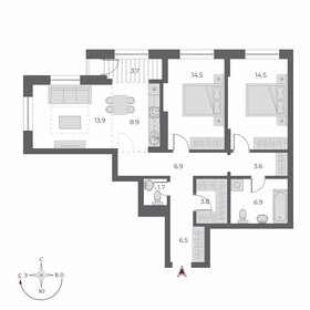 89 м², 3-комнатная квартира 12 999 000 ₽ - изображение 82