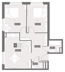 55,9 м², 2-комнатная квартира 13 960 000 ₽ - изображение 83