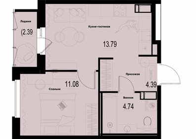 Квартира 35,3 м², 1-комнатная - изображение 1