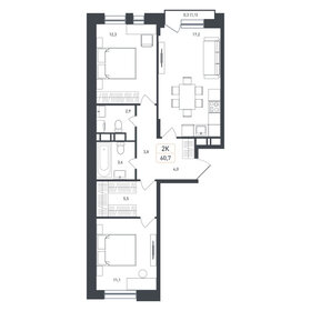 Квартира 60,4 м², 2-комнатная - изображение 1