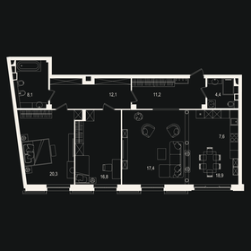 115,6 м², 3-комнатная квартира 26 795 672 ₽ - изображение 48