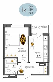 33 м², 1-комнатная квартира 3 130 000 ₽ - изображение 59