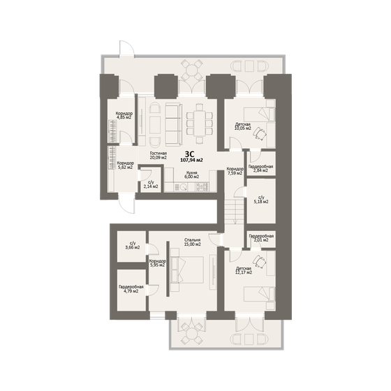 107,9 м², квартира-студия 16 730 700 ₽ - изображение 1