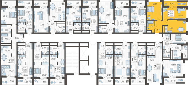 49,3 м², 2-комнатная квартира 12 999 000 ₽ - изображение 91