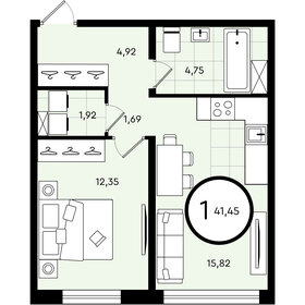 44 м², 1-комнатная квартира 4 500 000 ₽ - изображение 45
