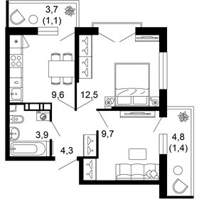 45 м², 2-комнатная квартира 9 200 000 ₽ - изображение 99