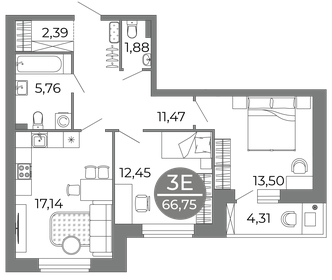 80,9 м², 3-комнатная квартира 8 690 000 ₽ - изображение 18