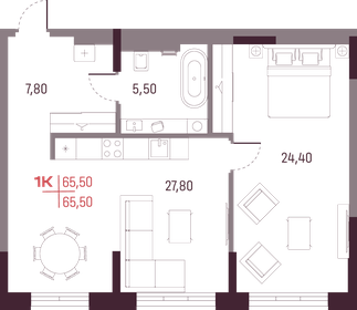 60,3 м², 1-комнатная квартира 10 846 800 ₽ - изображение 12