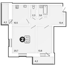 26,9 м², 1-комнатная квартира 15 000 ₽ в месяц - изображение 63