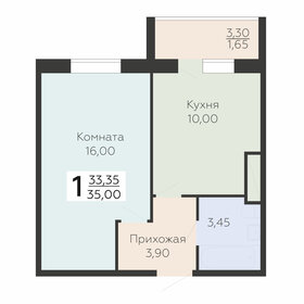 35,1 м², 1-комнатная квартира 3 890 000 ₽ - изображение 7