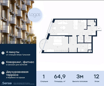 55 м², 1-комнатные апартаменты 37 490 000 ₽ - изображение 8