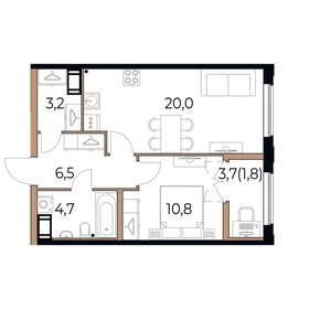 52,7 м², 2-комнатная квартира 4 650 000 ₽ - изображение 94