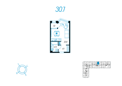 44,9 м², 1-комнатная квартира 5 450 000 ₽ - изображение 41