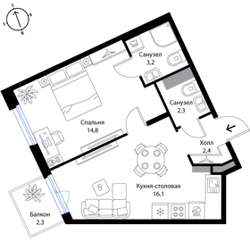 37,5 м², 2-комнатная квартира 6 787 500 ₽ - изображение 54