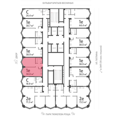 Квартира 38,8 м², 1-комнатная - изображение 2