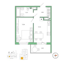 Квартира 36,9 м², 1-комнатная - изображение 1