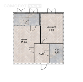 Квартира 34,5 м², 1-комнатная - изображение 3