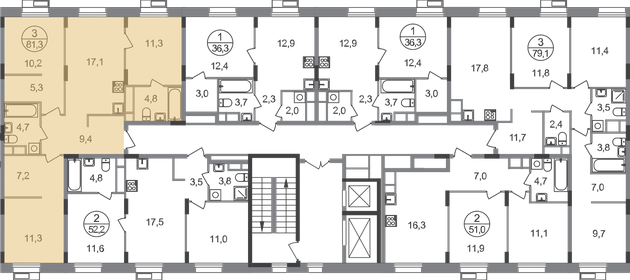 Квартира 81,3 м², 3-комнатная - изображение 2