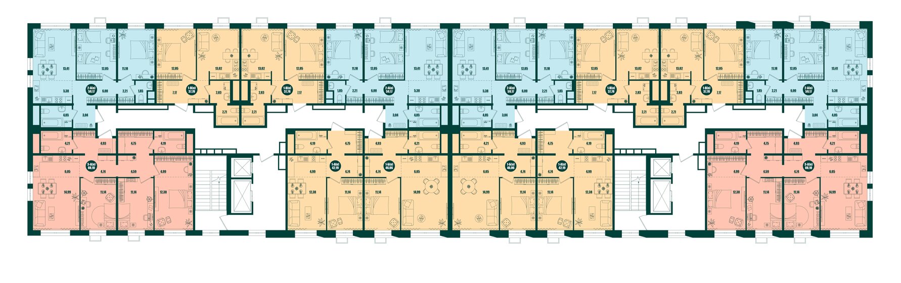 42,2 м², 1-комнатная квартира 6 350 000 ₽ - изображение 14