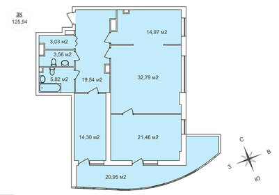 124,7 м², 3-комнатная квартира 22 442 460 ₽ - изображение 50