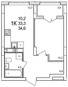 32,1 м², 1-комнатная квартира 5 329 500 ₽ - изображение 8