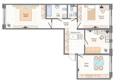 168,9 м², 5-комнатная квартира 28 000 000 ₽ - изображение 38