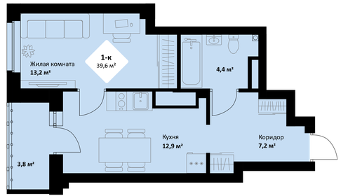 43 м², 1-комнатная квартира 7 990 000 ₽ - изображение 99