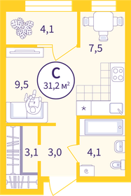 35 м², 1-комнатная квартира 11 000 ₽ в месяц - изображение 55