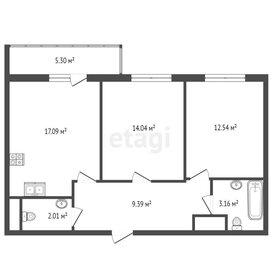 Квартира 57,8 м², 2-комнатная - изображение 2