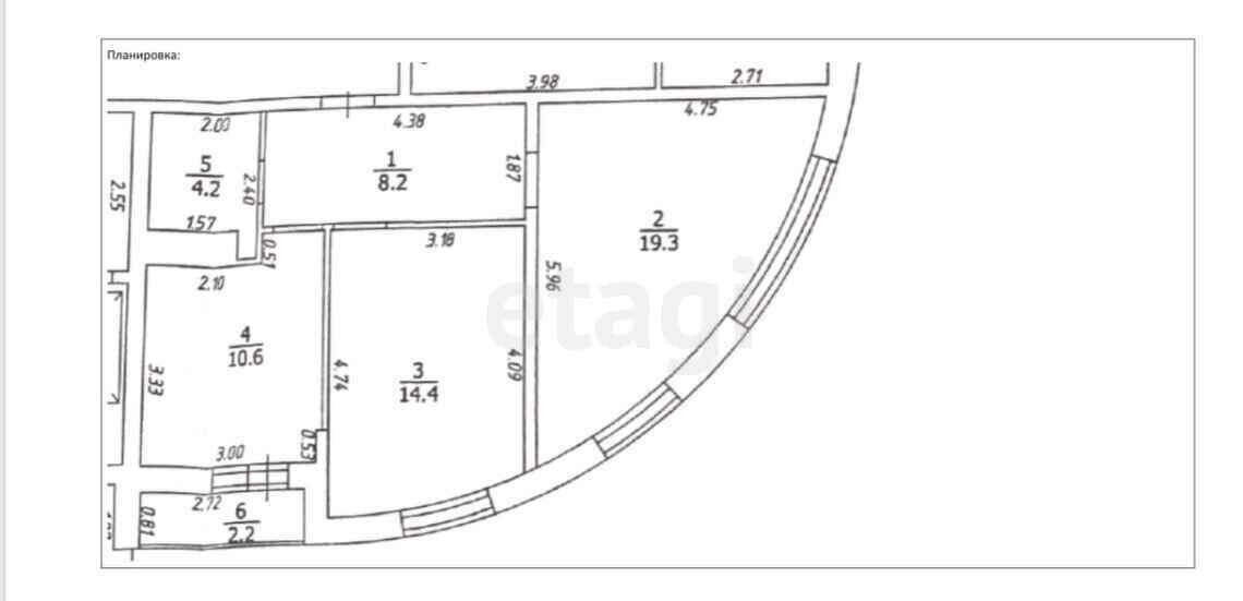 58,9 м², 2-комнатная квартира 7 200 000 ₽ - изображение 1