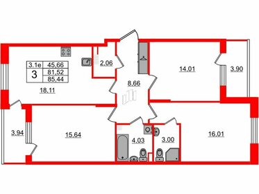 Квартира 81,5 м², 3-комнатная - изображение 1