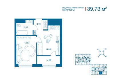 Квартира 39,7 м², 1-комнатная - изображение 1