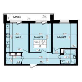 66,6 м², 2-комнатная квартира 14 950 000 ₽ - изображение 57