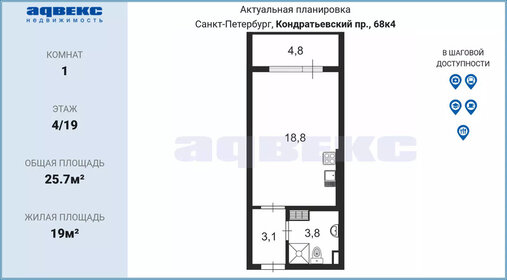 26 м², квартира-студия 6 810 000 ₽ - изображение 102