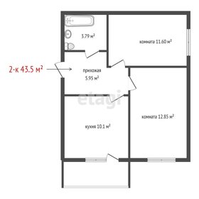 Квартира 43,5 м², 2-комнатная - изображение 1