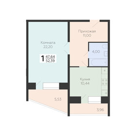 53 м², 1-комнатная квартира 4 678 128 ₽ - изображение 15
