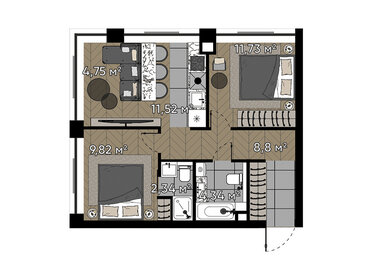 57 м², 3-комнатная квартира 29 270 064 ₽ - изображение 22