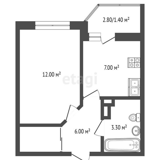 31 м², 1-комнатная квартира 5 450 000 ₽ - изображение 1