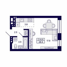 Квартира 28,4 м², студия - изображение 3