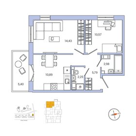 48,2 м², 2-комнатная квартира 4 700 000 ₽ - изображение 81