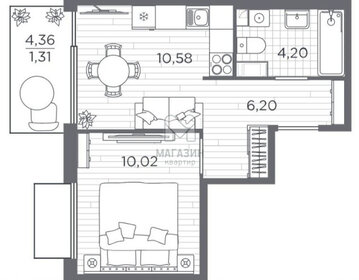 Квартира 31,8 м², 1-комнатная - изображение 1