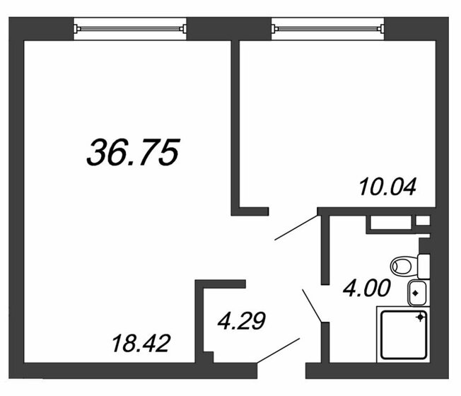 36,8 м², 1-комнатные апартаменты 9 586 584 ₽ - изображение 1