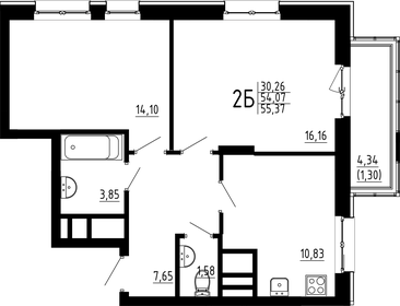 54,7 м², 2-комнатная квартира 10 360 000 ₽ - изображение 33