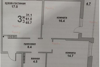 63,4 м², 3-комнатная квартира 6 700 000 ₽ - изображение 79