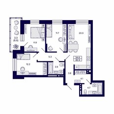 Квартира 80,9 м², 3-комнатная - изображение 3