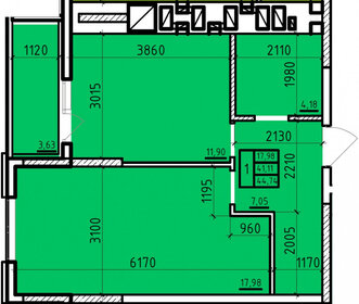 Квартира 44,7 м², 1-комнатная - изображение 2