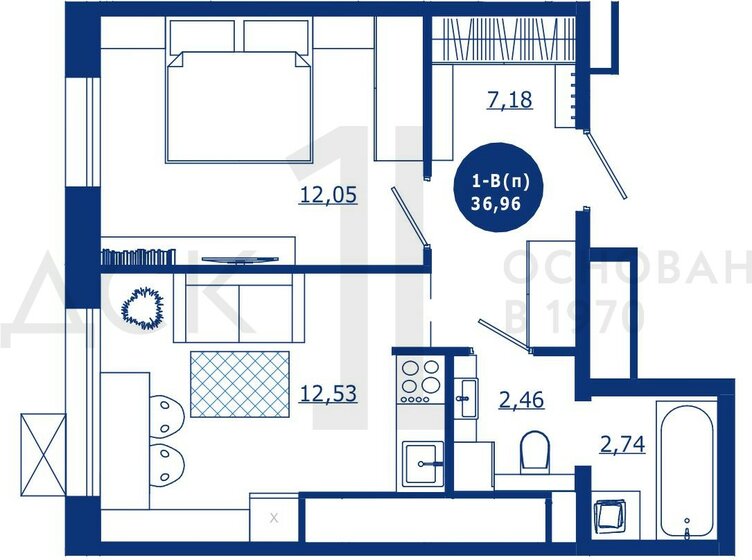 37 м², 1-комнатная квартира 6 200 000 ₽ - изображение 1