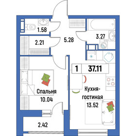 37,1 м², 1-комнатная квартира 6 395 776 ₽ - изображение 11