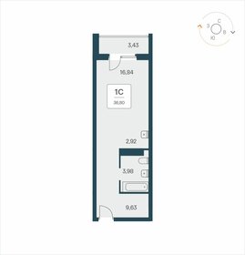 Квартира 36,8 м², студия - изображение 1