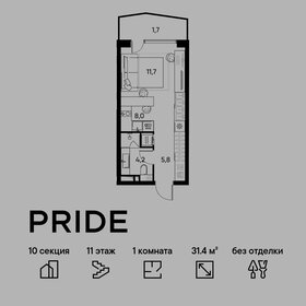 Квартира 31,4 м², 1-комнатная - изображение 1